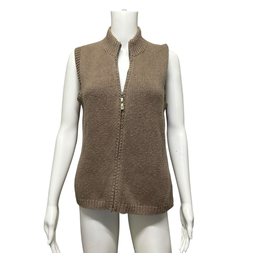 Vintage Woolrich Brown Nubby Knit Sweater Vest Size M